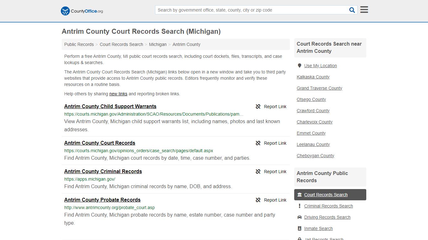 Court Records Search - Antrim County, MI (Adoptions, Criminal, Child ...